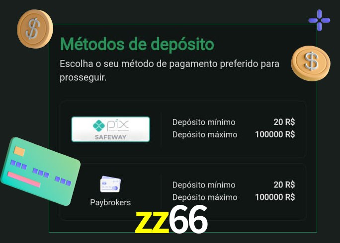 O cassino zz66 oferece uma grande variedade de métodos de pagamento